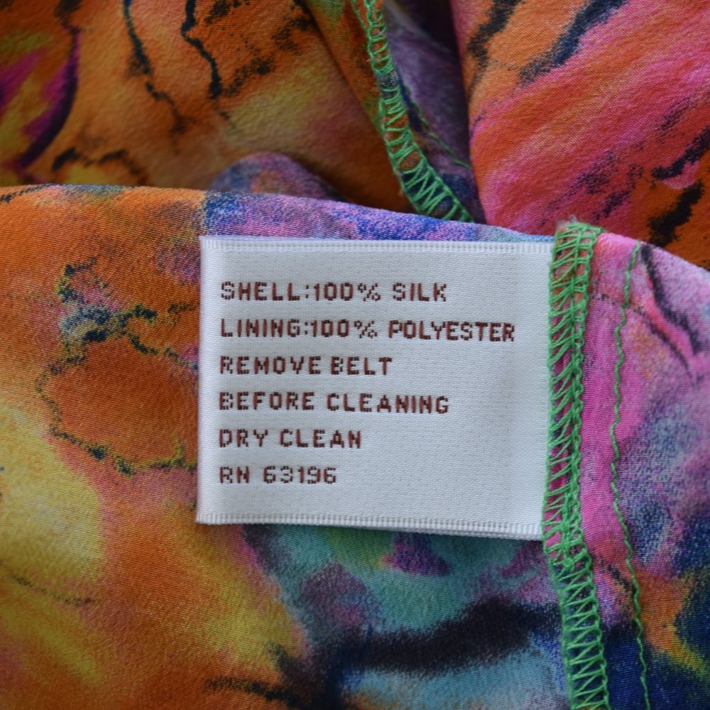 Suzi Chin Maggie Boutique Silk Watercolor Sleeveless High Low Faux Wrap … - Picture 12 of 12